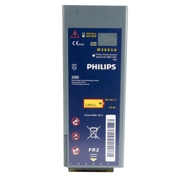 Batteri till Philips FR2, HLR dockor & hjärtstartare. Fri frakt över 800 kr, alltid med snabb leverans.